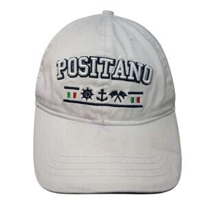 Positano Italia Strapback Baseball Cap White One Size Adjustable Patriotic